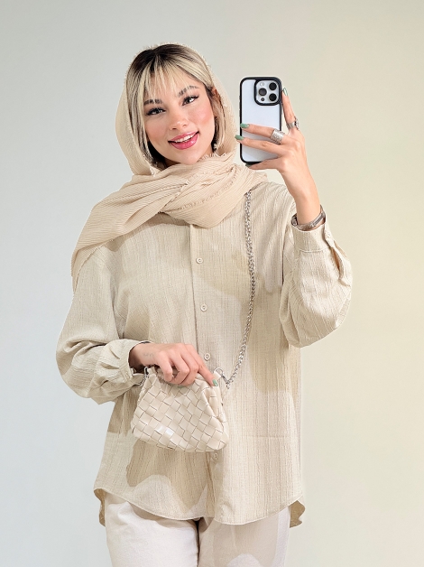 شومیز یقه مردانه کد 18722