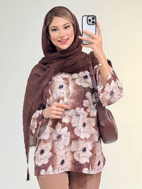 شومیز جلوبسته گلدار کد 19186