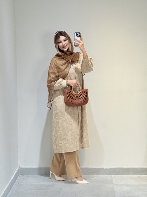 مانتو بلند جلو باز کد 19252