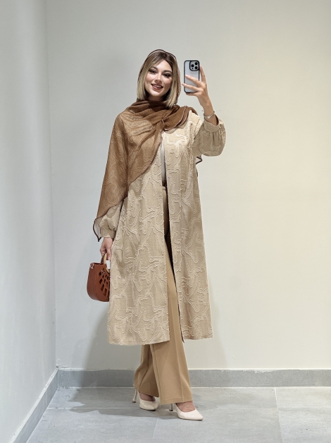 مانتو بلند جلو باز کد 19252