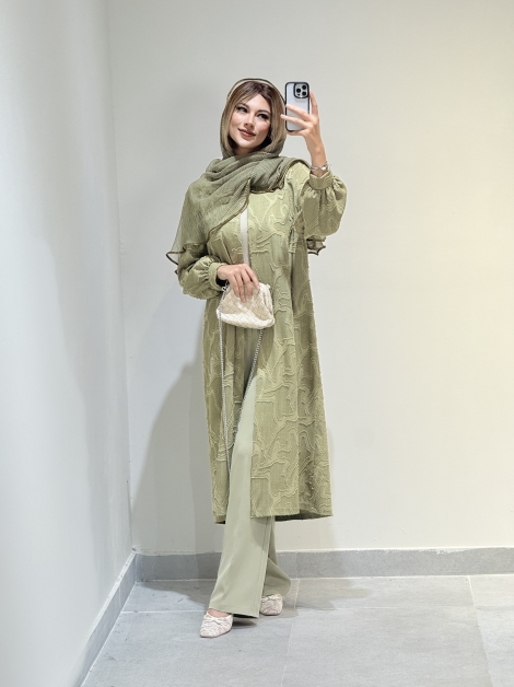 مانتو بلند جلو باز کد 19252