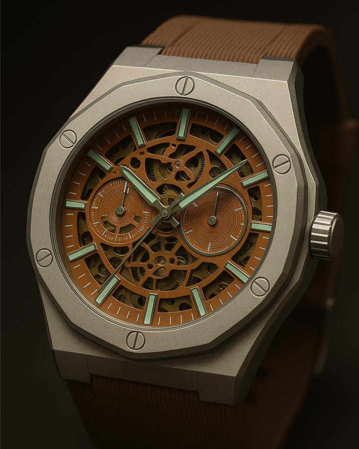 ساعت مردانه مدل HUBLOT (قهوه ای )