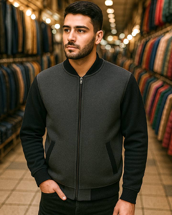 سویشرت بافت مردانه زیپ دار مدل SEASON