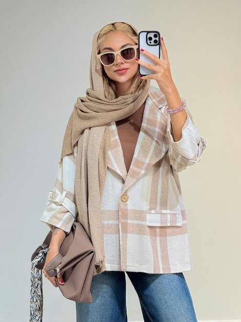 پالتو فوتر چهارخونه کد 20043