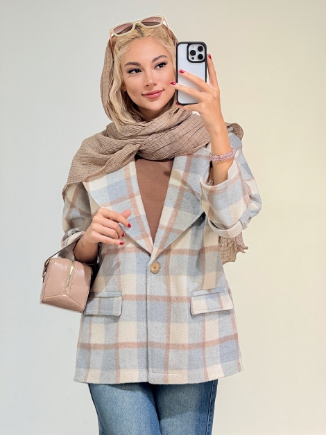 پالتو فوتر چهارخونه کد 20043