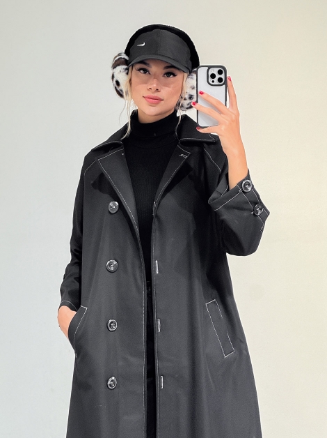 مانتو بلند پشت دکمه کد 20090