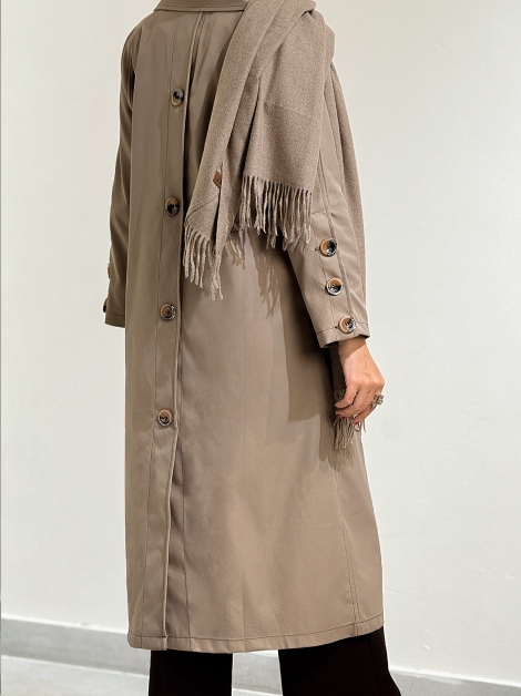 مانتو بلند پشت دکمه کد 20090