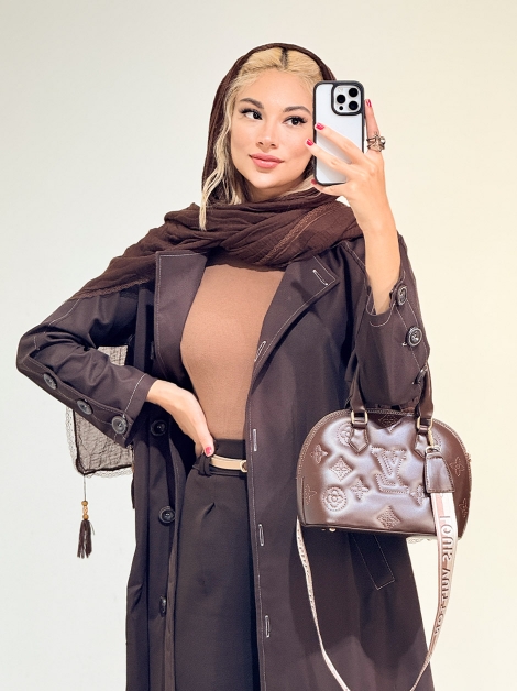 مانتو بلند پشت دکمه کد 20090