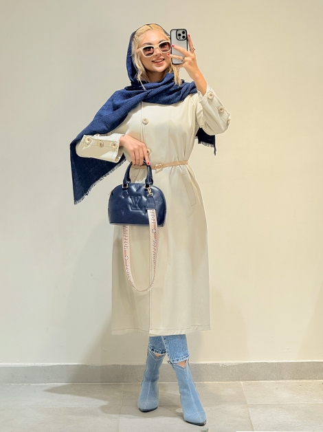 مانتو بلند پشت دکمه کد 20090