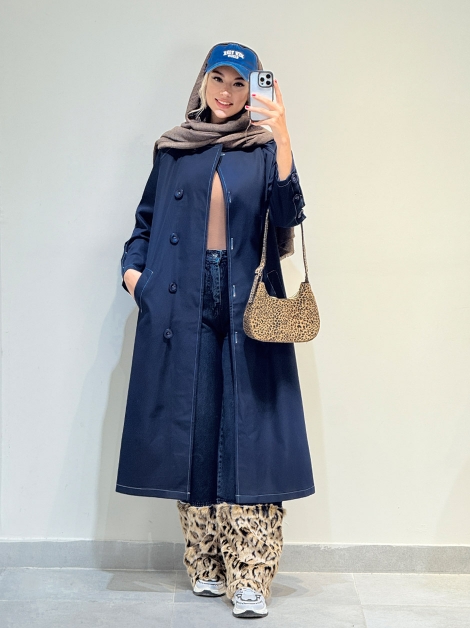 مانتو بلند پشت دکمه کد 20090