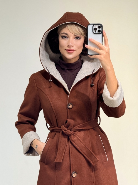 پالتو بلند کلاهدار کد 20356