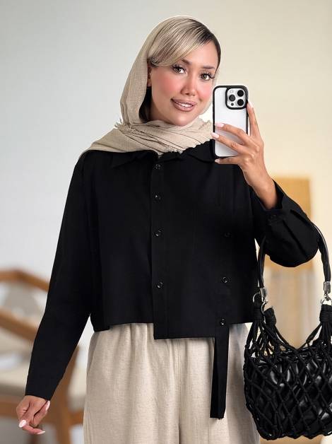 شومیز باکسی تک جیب کد 21204
