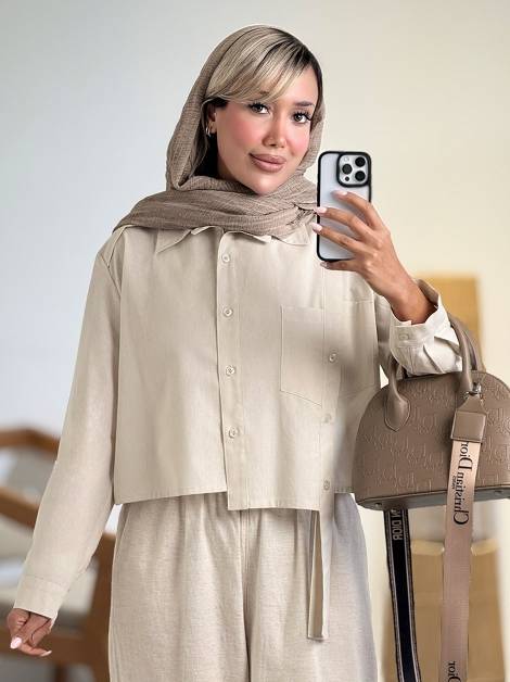 شومیز باکسی تک جیب کد 21204