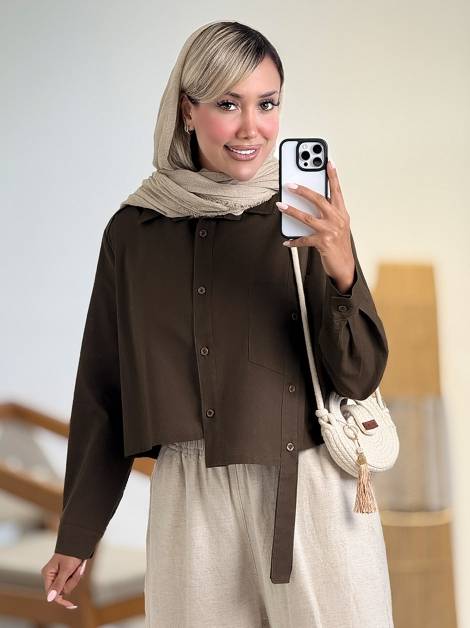 شومیز باکسی تک جیب کد 21204