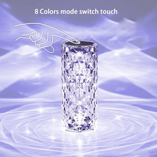 آباژور چراغ خواب رومیزی کریستال شارژی D5565