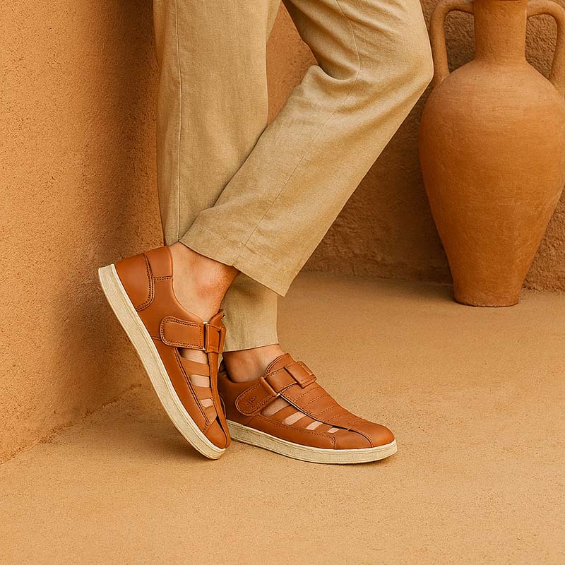 صندل مردانه مشکی زیره مدل Arman