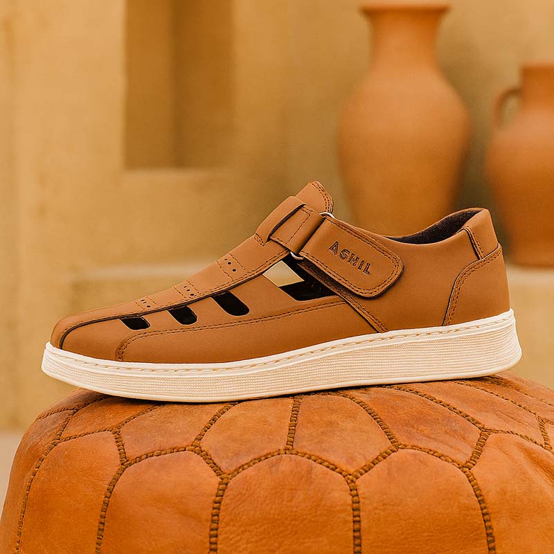 صندل مردانه مشکی زیره مدل Arman