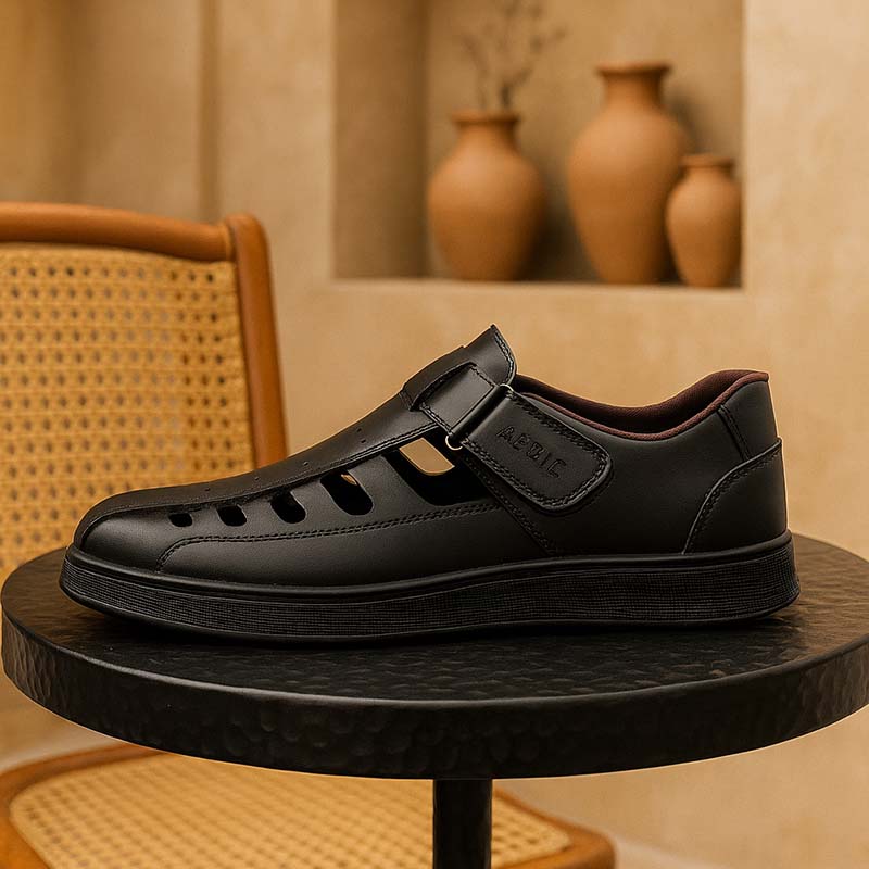 صندل مردانه مشکی زیره مدل Arman