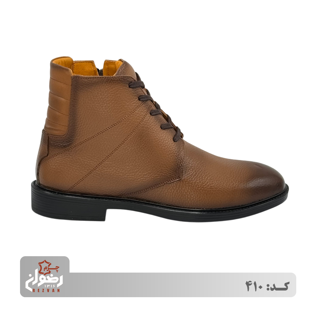 بوت چرم مردانه عسلی