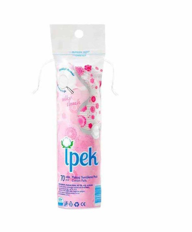 پد آرایش پاک کن پنبه ای ایپک 70 عددی برند Ipek ترکیه