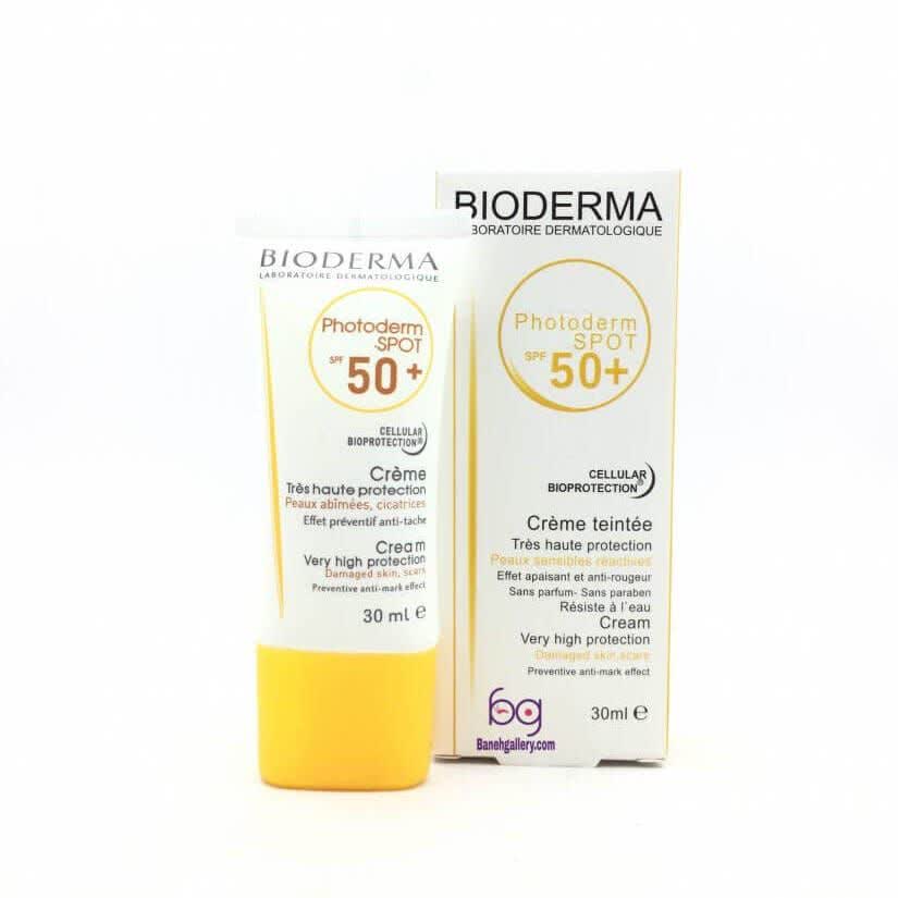 کرم ضد آفتاب فتودرم بیودرما اسپات بی رنگ spf50 اصل