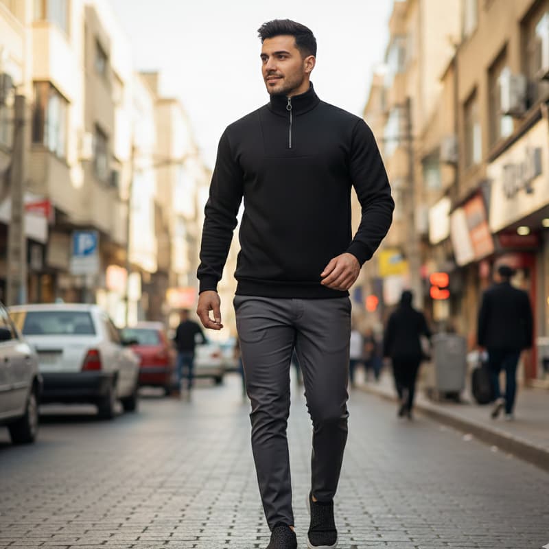 دورس مردانه نیم زیپ مدل Behbod