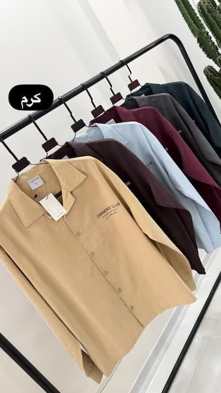 پیراهن مردانه آستین‌بلند یقه انگلیسی ✨  👔 کد: ۲۶۸۷