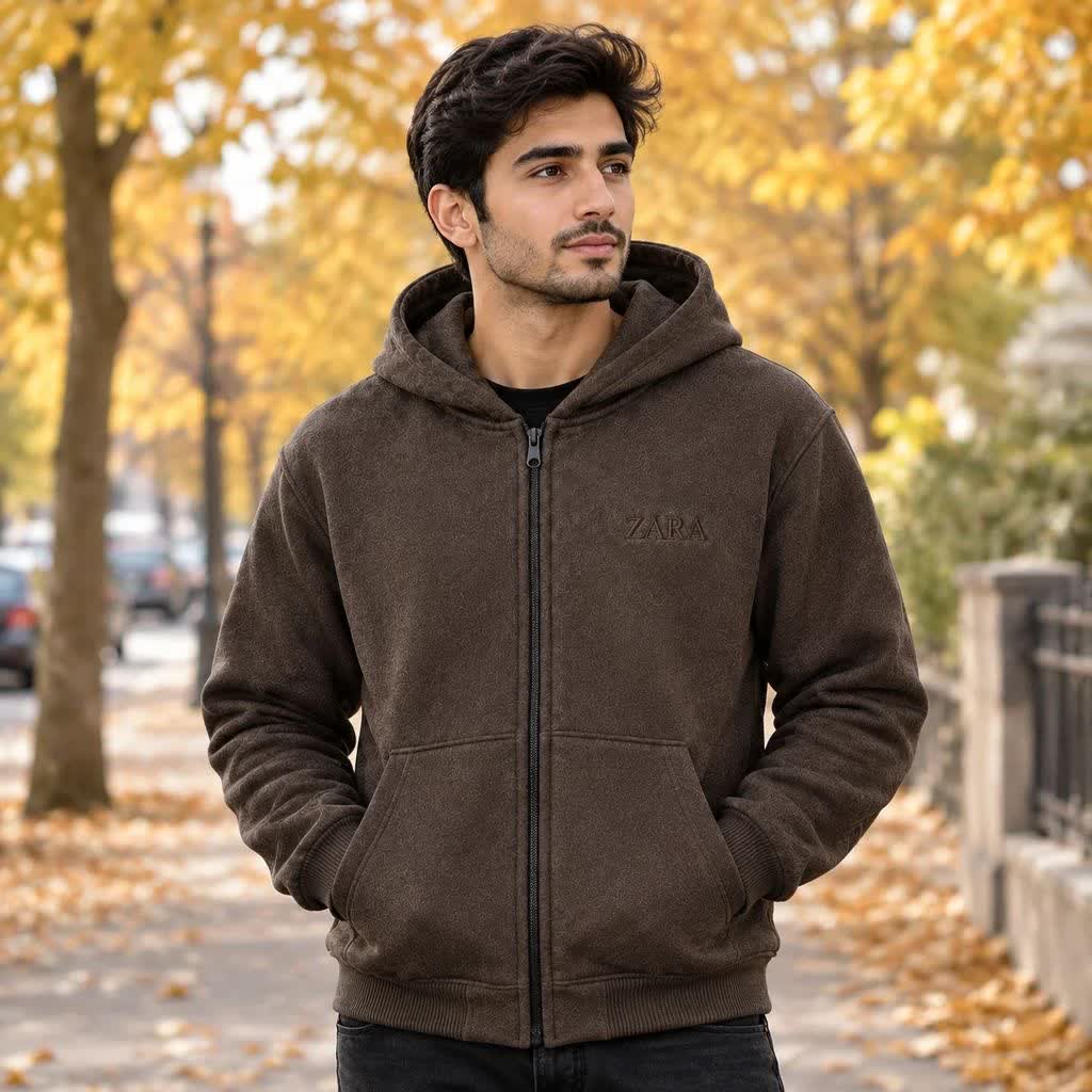 هودی زیپدار مردانه ZARA