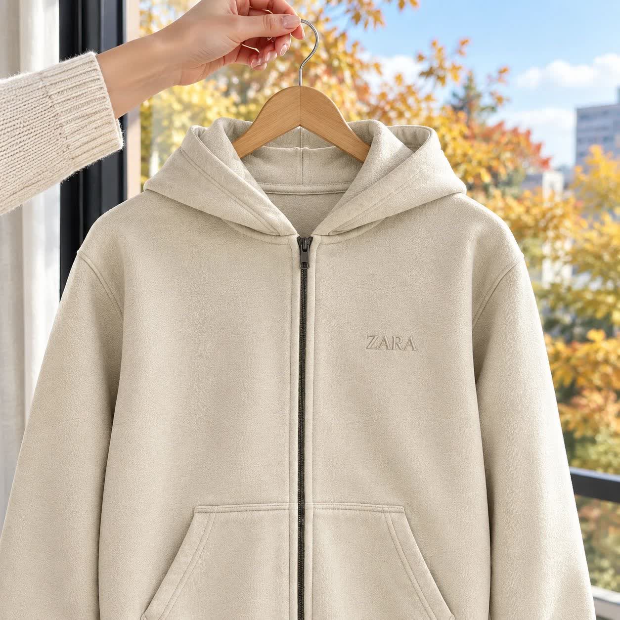 هودی زیپدار مردانه ZARA