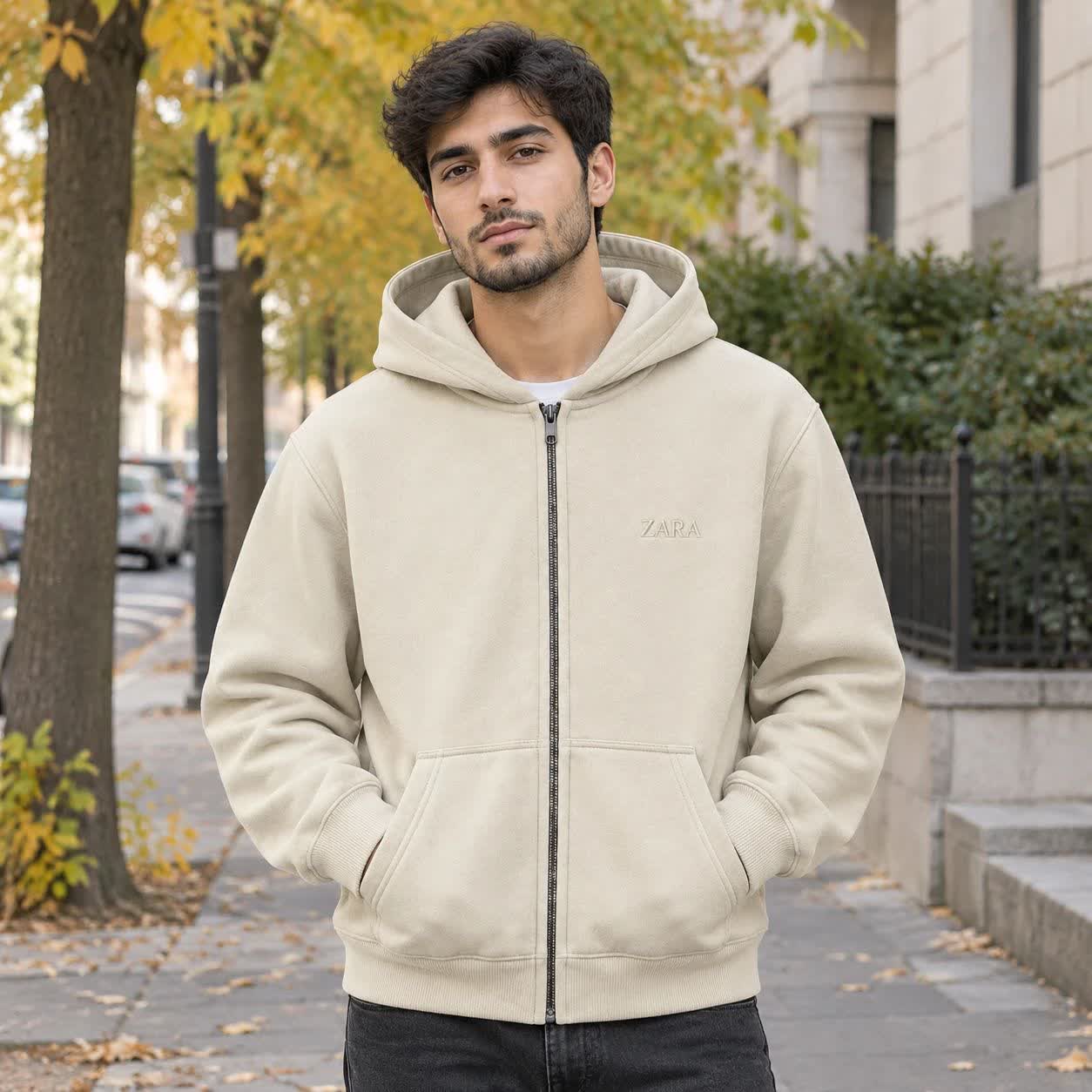 هودی زیپدار مردانه ZARA