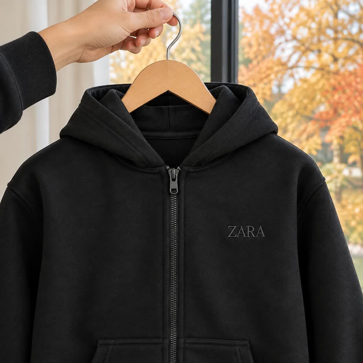 هودی زیپ‌دار مردانه ZARA