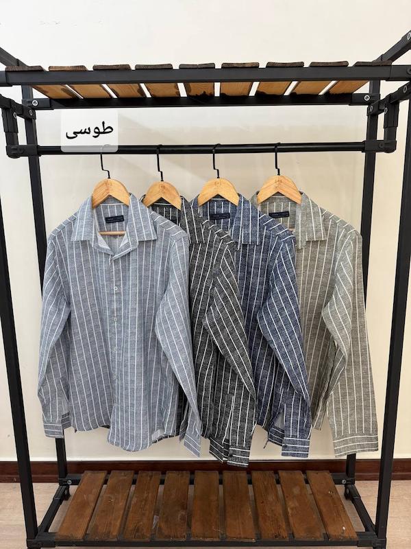 پیراهن آستین بلند راه راه دنیم