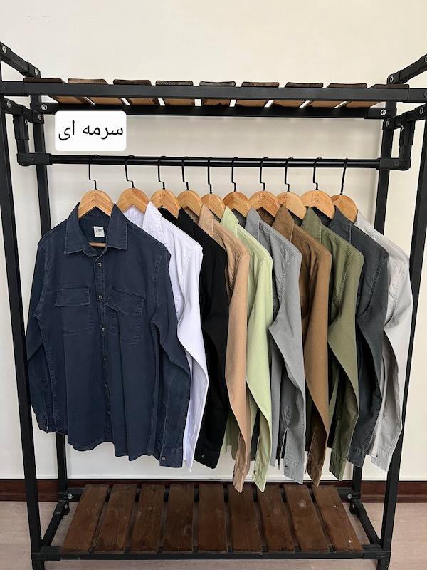 پیراهن آستین بلند کتان دو جیب