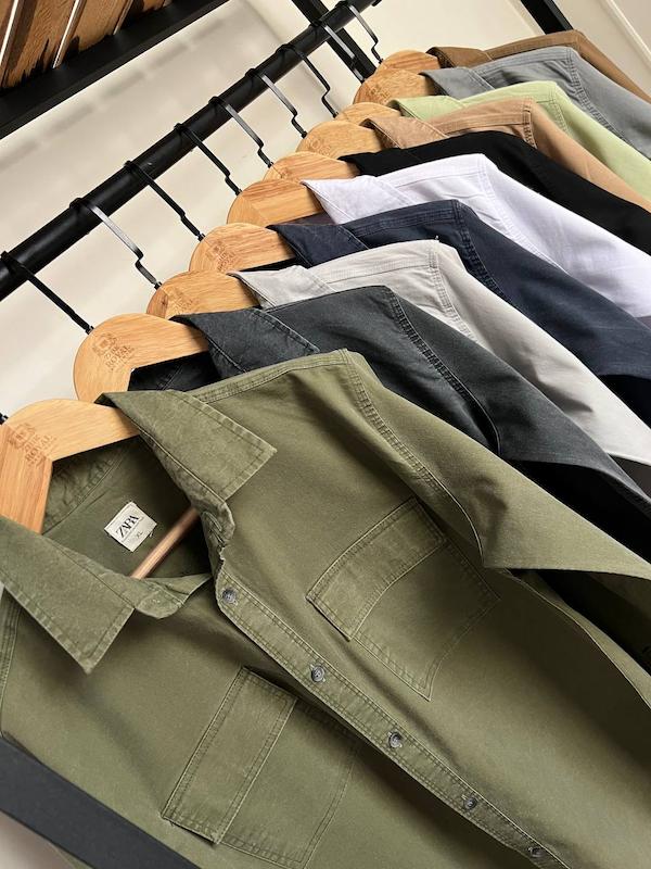 پیراهن آستین بلند کتان دو جیب