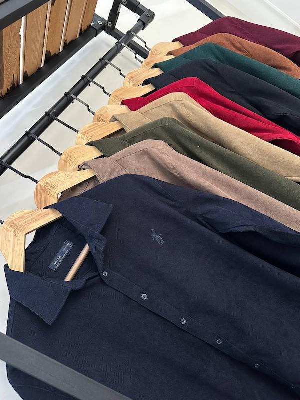 پیراهن مخمل کبریتی مردانه