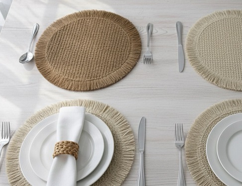 زیربشقابی حصیری رافیا گرد