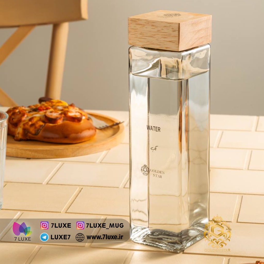 بطری لیبل دار درب مربع