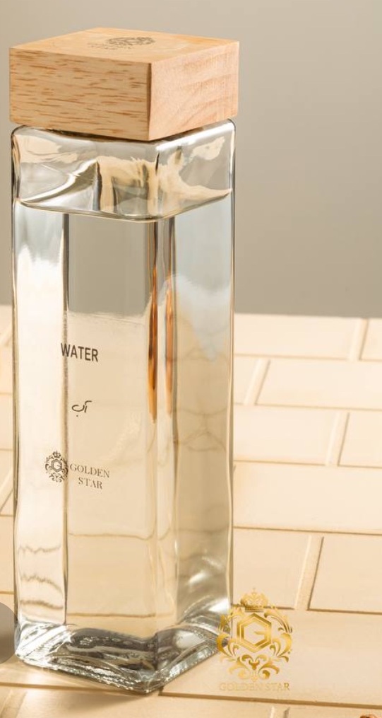 بطری لیبل دار درب مربع