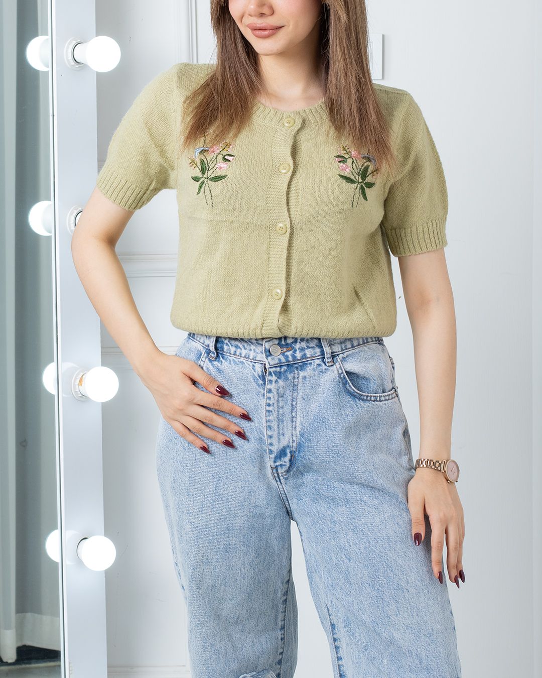 شومیز بافت گلدوزی هانا