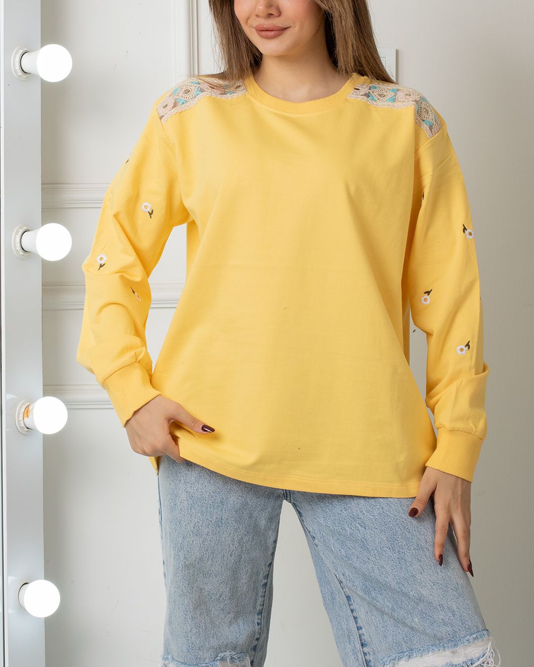 بلوز سرشانه گیپوری