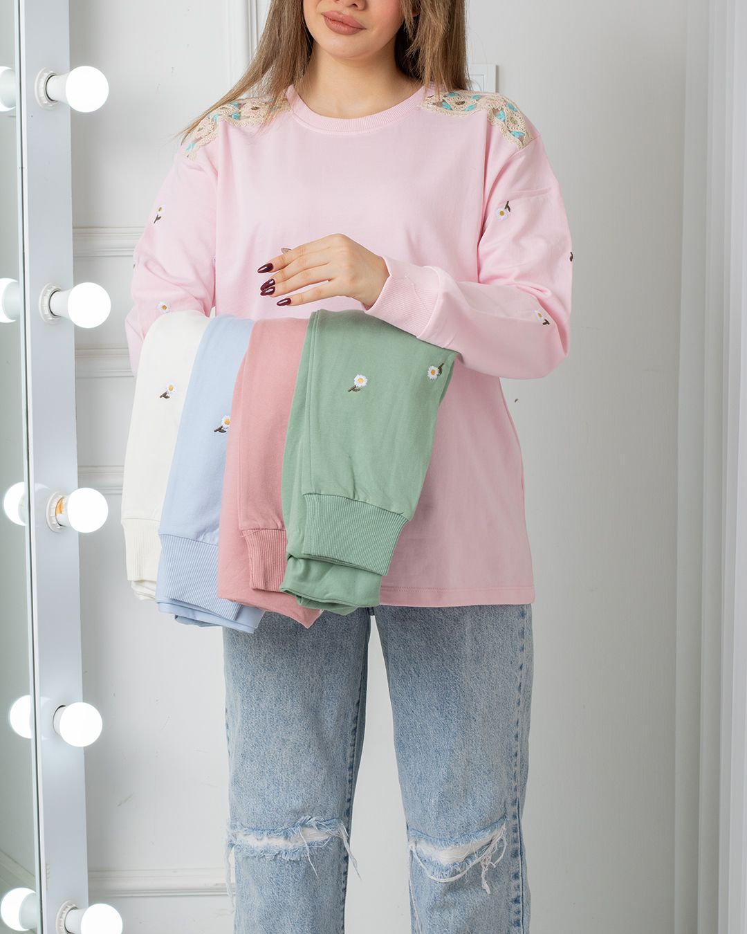 بلوز سرشانه گیپوری