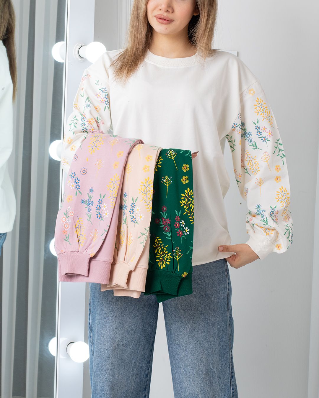 شومیز آستین گلدار مهستان