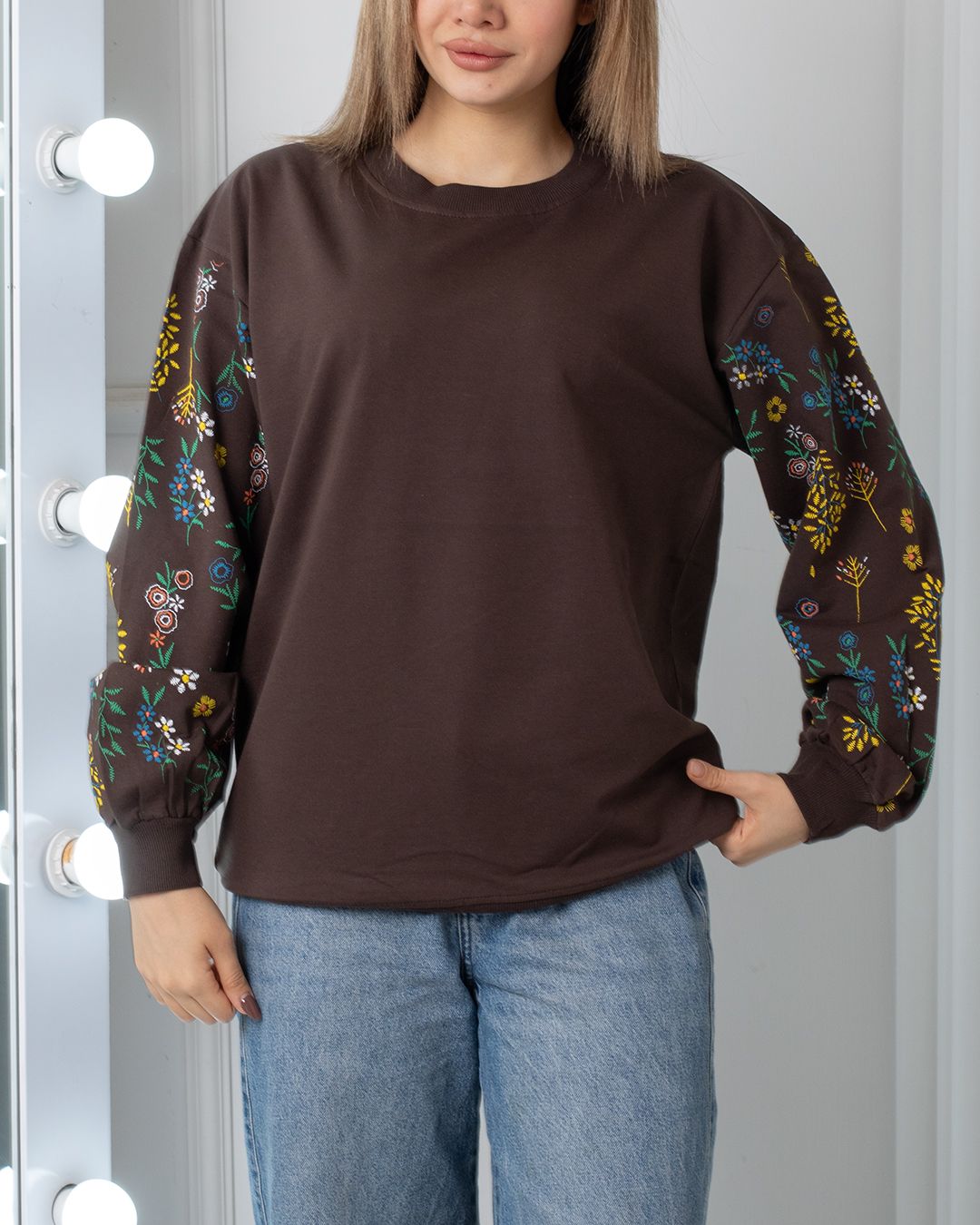 شومیز آستین گلدار مهستان