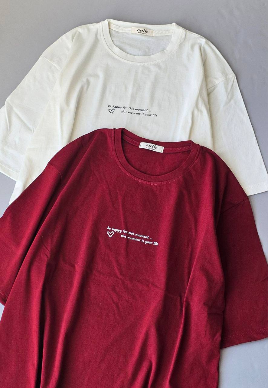 تیشرت باکسی be happy