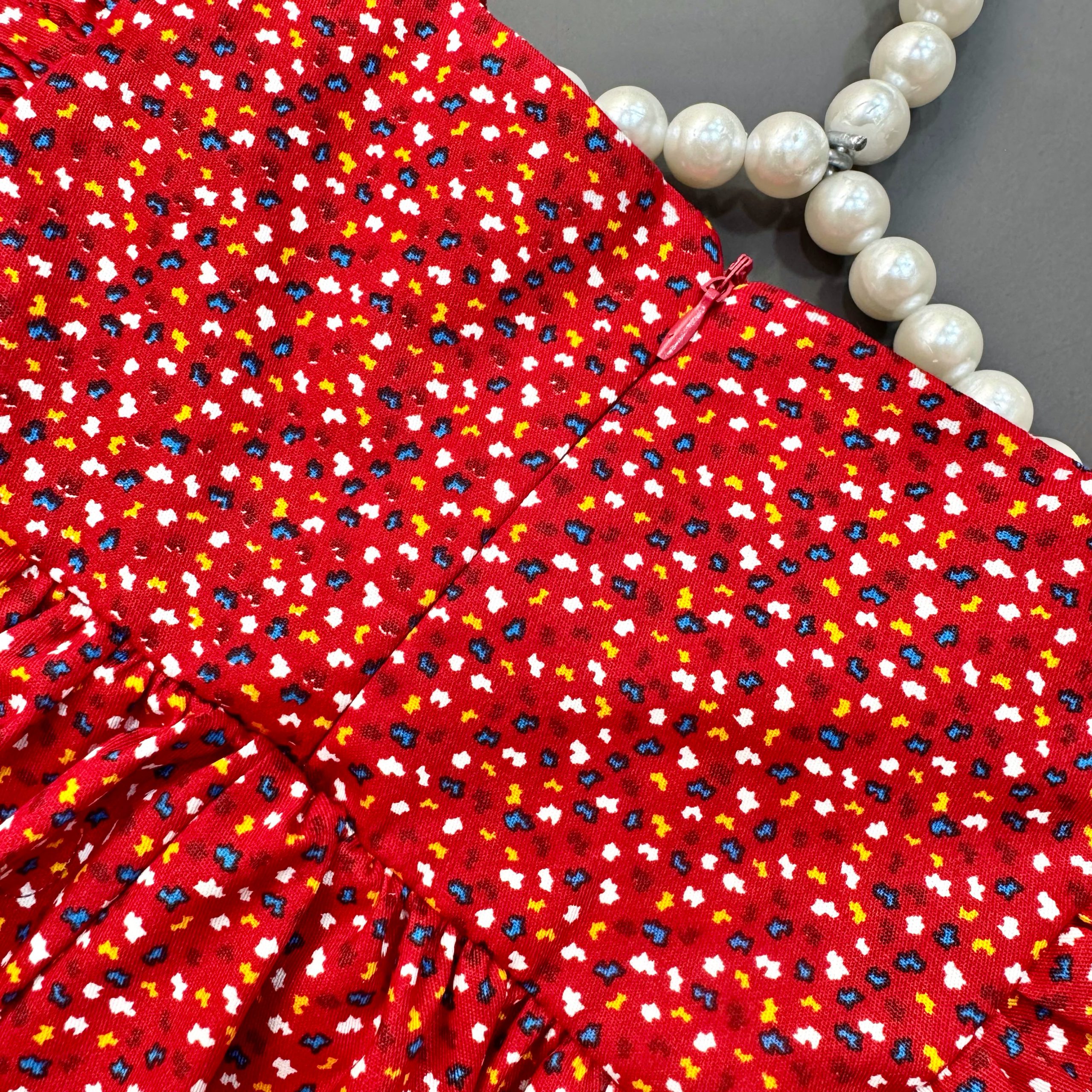 پیراهن گل گلی قرمز