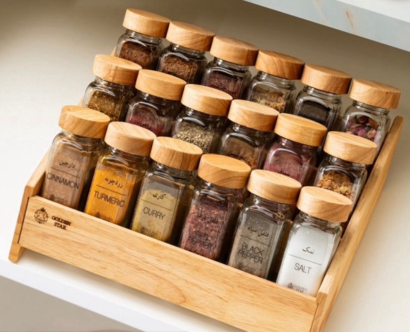 ست ادویه مک کارتی ( استند و لیبل و درپوش)