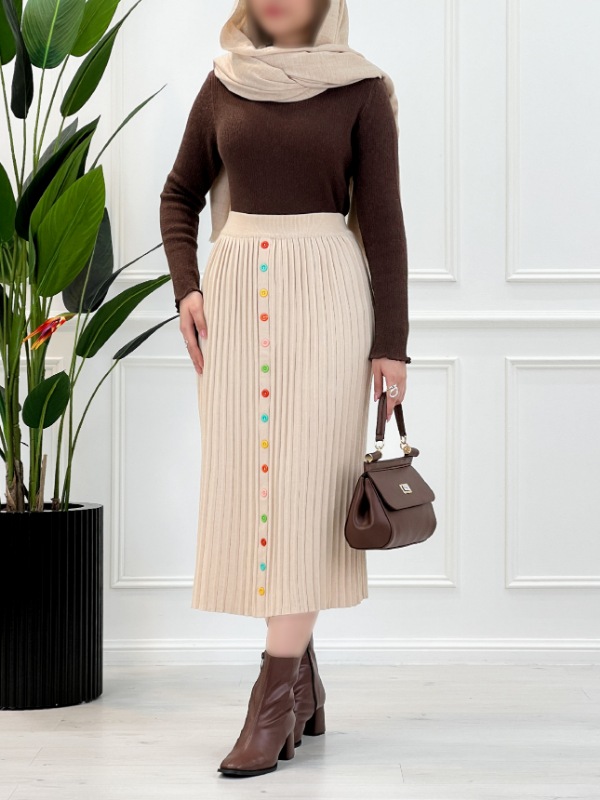 دامن دکمه رنگی