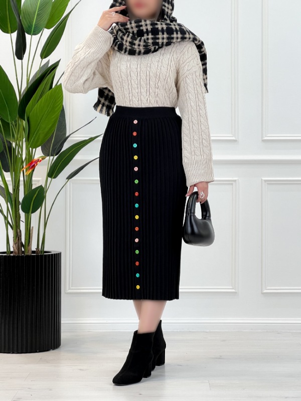 دامن دکمه رنگی