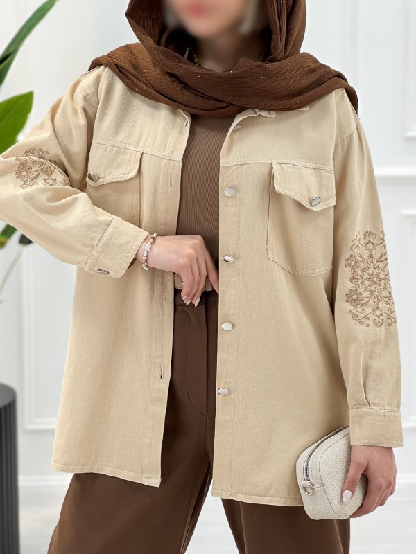 مانتو کتان پرنیا پاییزه