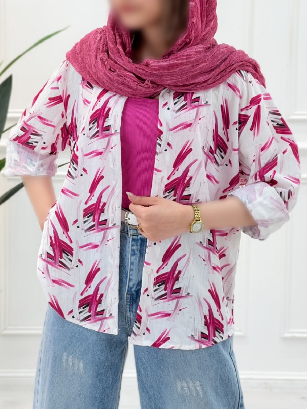 شومیز مانتویی آبرنگی